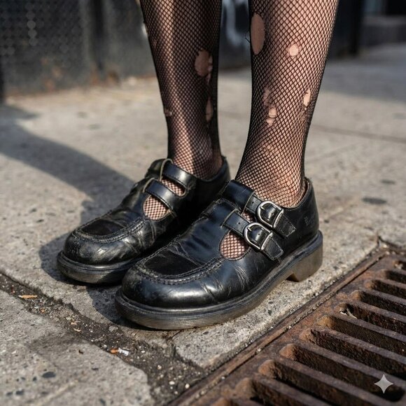 Dr. Martens Shoes - Vintage Dr. Martens Mary Jane Double Strap Buckle Grunge 90s England UK 4 US 6